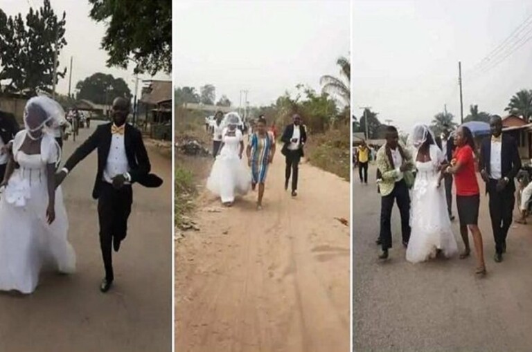 Nigéria: Elle refuse d’embrasser son mari en pleine cérémonie de mariage à  l’église (Vidéo)