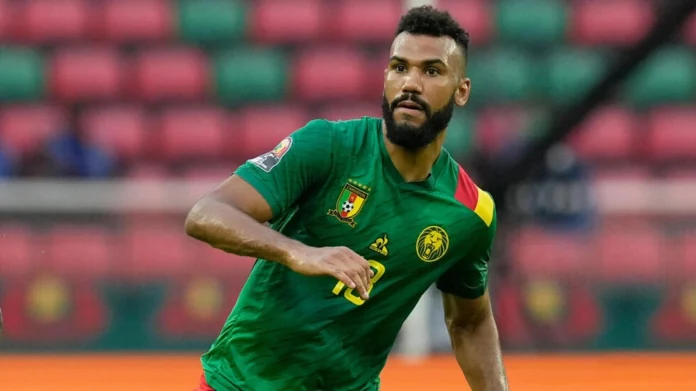 Eric Maxim Choupo-Moting sous les couleurs du Cameroun Ã  YaoundÃ©, le 13 janvier 2022. Â© Themba Hadebe, AP